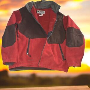 Titanium Columbia Red and Brown Fleece Jacket